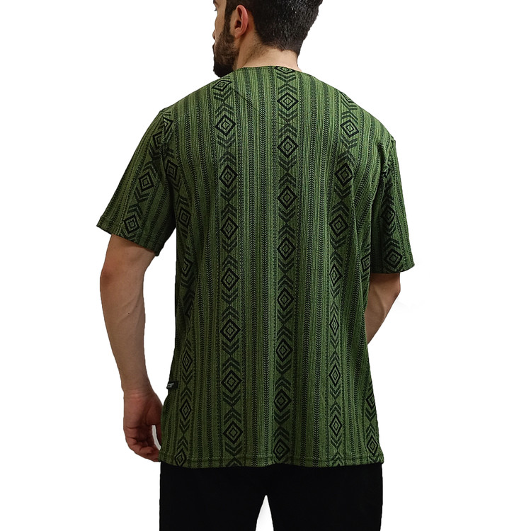 تیشرت یقه کوبایی سبز