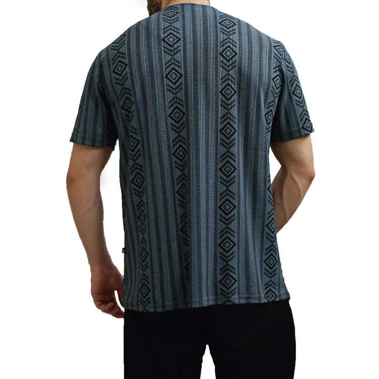 تیشرت یقه کوبایی سبز دودی