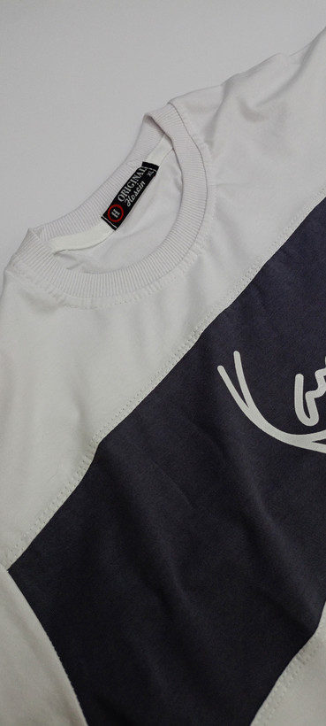 تیشرت رینگری سفید طوسی ارزان و با کیفیت