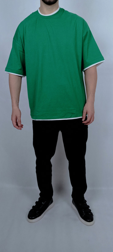 تیشرت ساده آستین کوتاه مردانه طرح لبه نواری قواره لش در رنگ بندی های متنوع برند ZARA