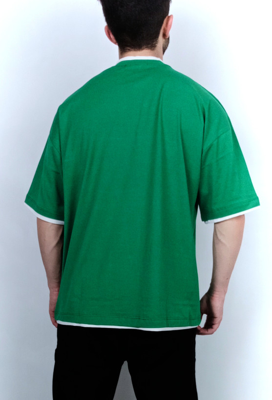 تیشرت ساده آستین کوتاه مردانه طرح لبه نواری قواره لش در رنگ بندی های متنوع برند ZARA