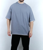 تیشرت ساده آستین کوتاه مردانه طرح لبه نواری قواره لش در رنگ بندی های متنوع برند ZARA