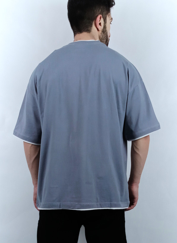 تیشرت ساده آستین کوتاه مردانه طرح لبه نواری قواره لش در رنگ بندی های متنوع برند ZARA