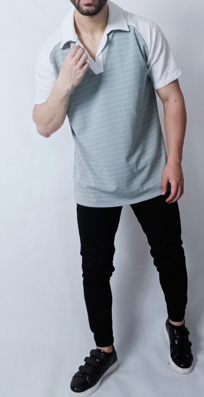 تیشرت آستین کوتاه مردانه خنک پارچه الکسی یقه انگلیسی در رنگبندی متنوع