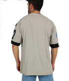 تیشرت آستین کوتاه مردانه کرم قواره باکسی مچینست کپی