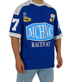 تیشرت آستین کوتاه مردانه آبی قواره باکسی مچینست