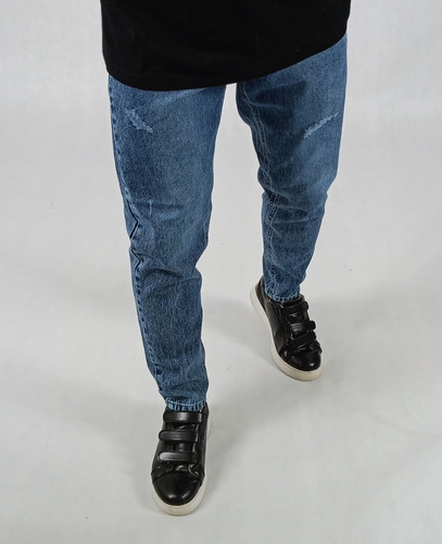 شلوار لی مردانه مام فیت آبی ZARA