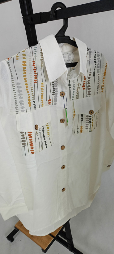 شومیز زنانه طرح سنتی دو جیب سنگی