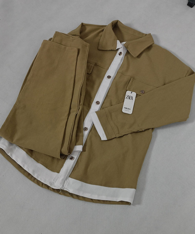 ست مام استایل زنانه نوار سفید برند zara