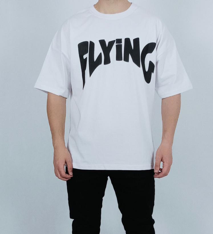 تی شرت آستین کوتاه مردانه سایز بزگ سفید طرحدار