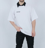 تی شرت آستین کوتاه قواره لش سفید یقه بلایزر