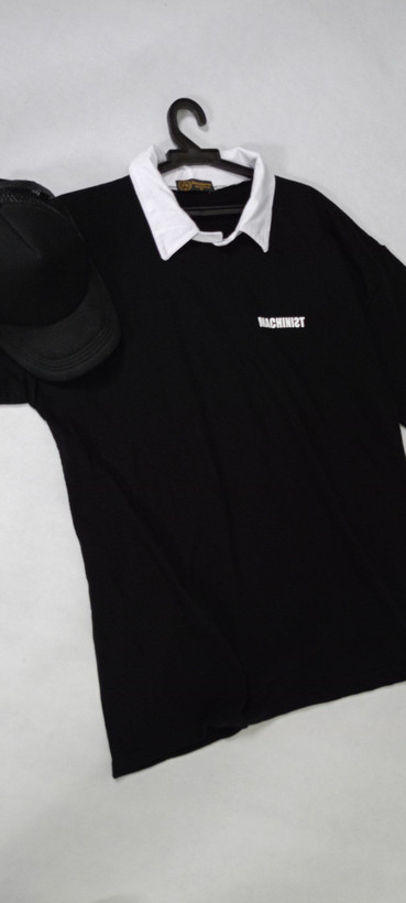 تی شرت آستین کوتاه قواره لش مشکی یقه بلایزر کپی