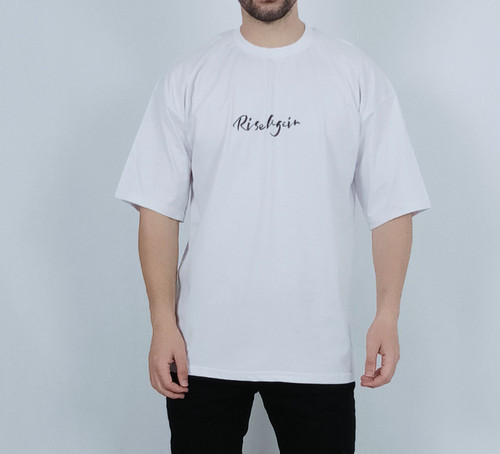 تی شرت ساده آستین کوتاه مردانه  قواره لش سفید