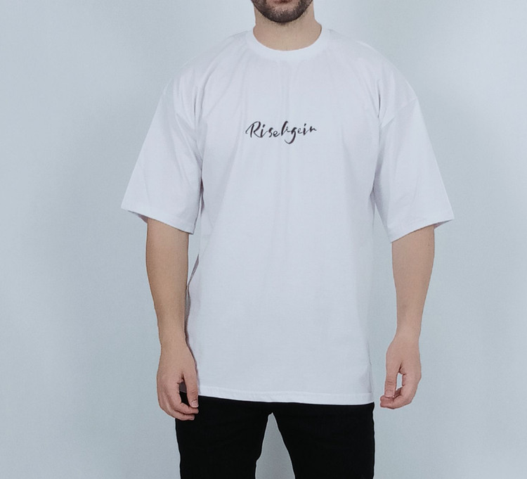 تی شرت ساده آستین کوتاه مردانه قواره لش سفید