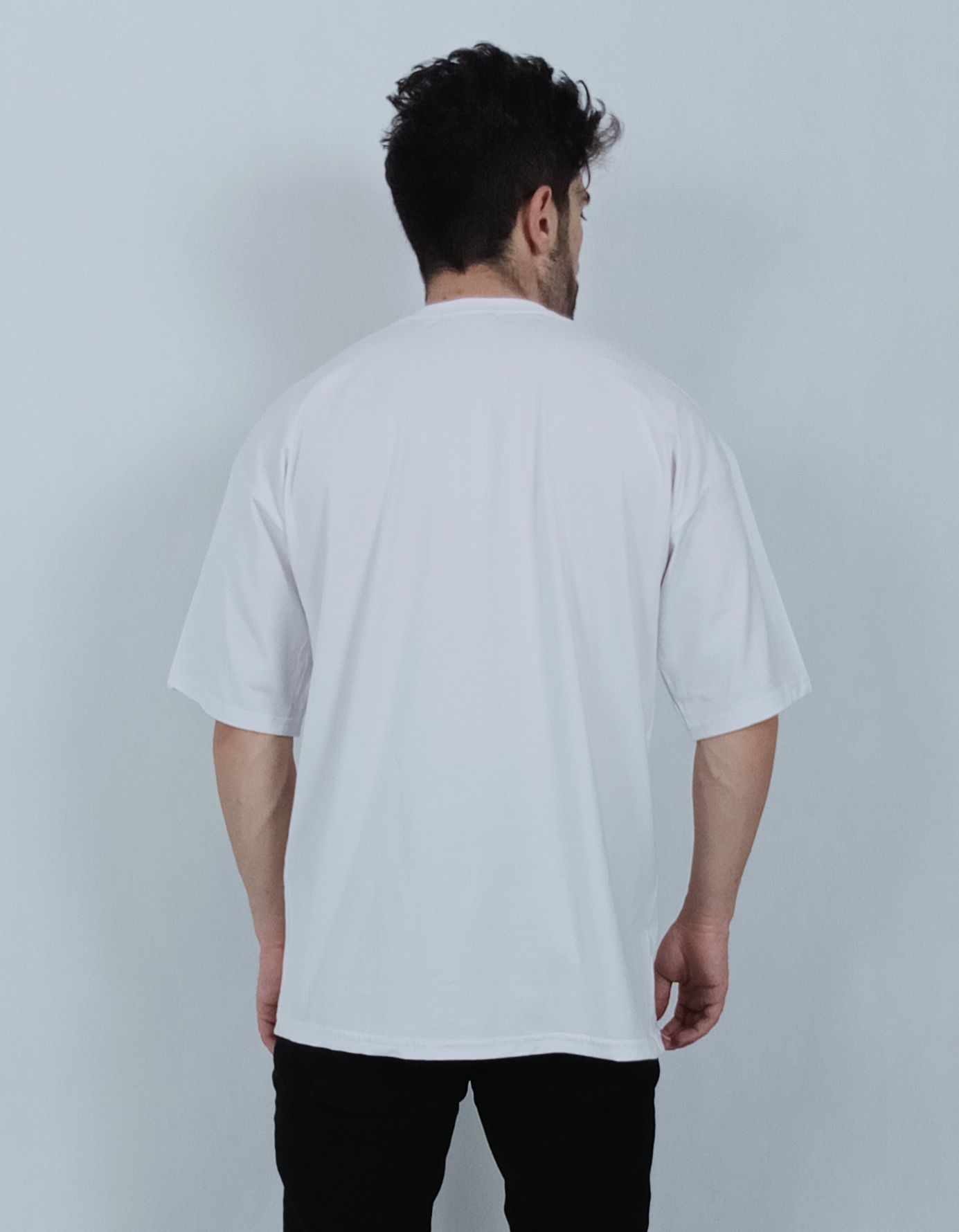 تی شرت ساده آستین کوتاه مردانه قواره لش سفید