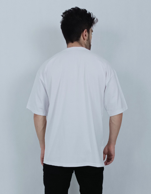تی شرت ساده آستین کوتاه مردانه قواره لش سفید