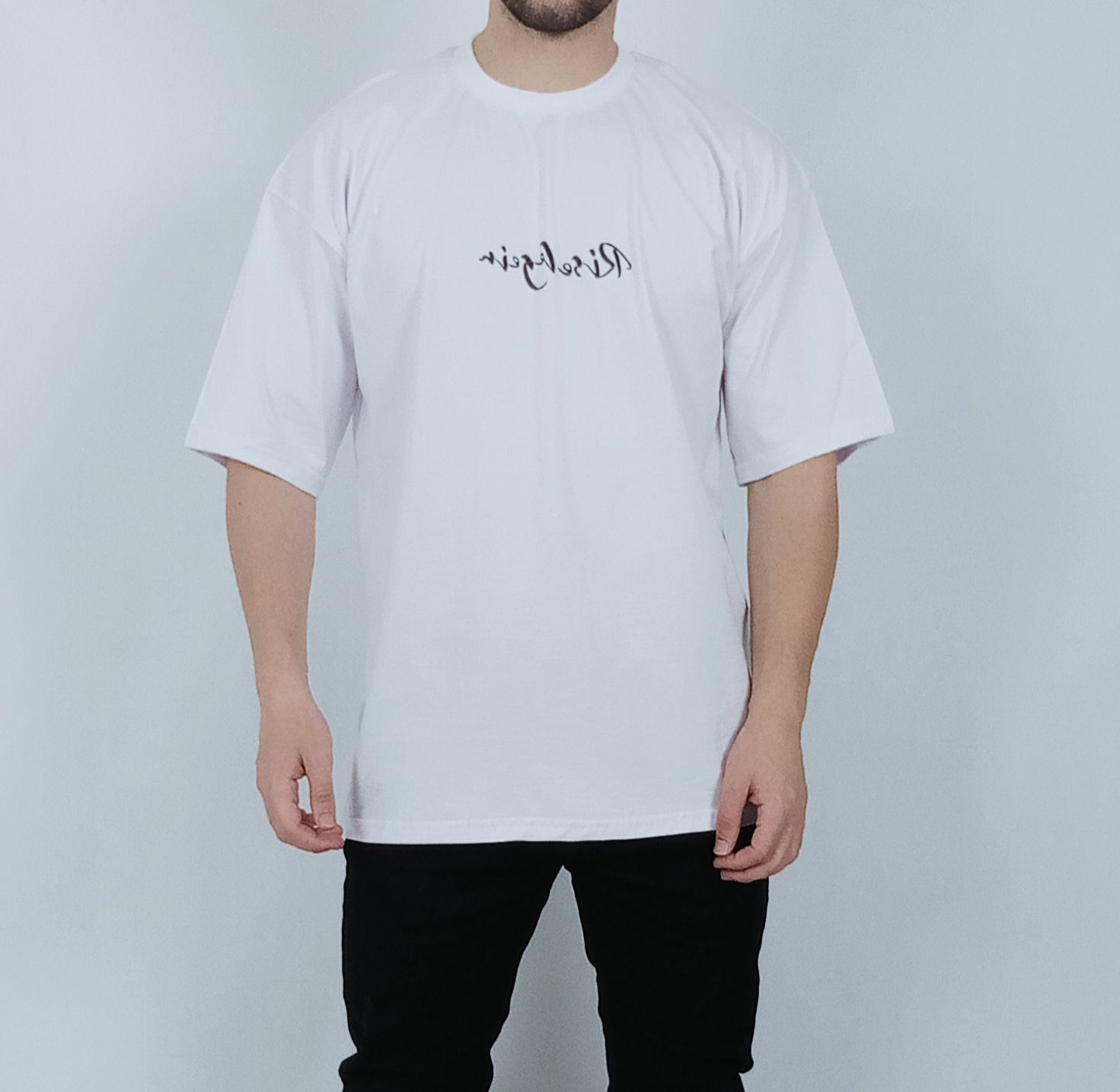 تی شرت ساده آستین کوتاه مردانه قواره لش سفید