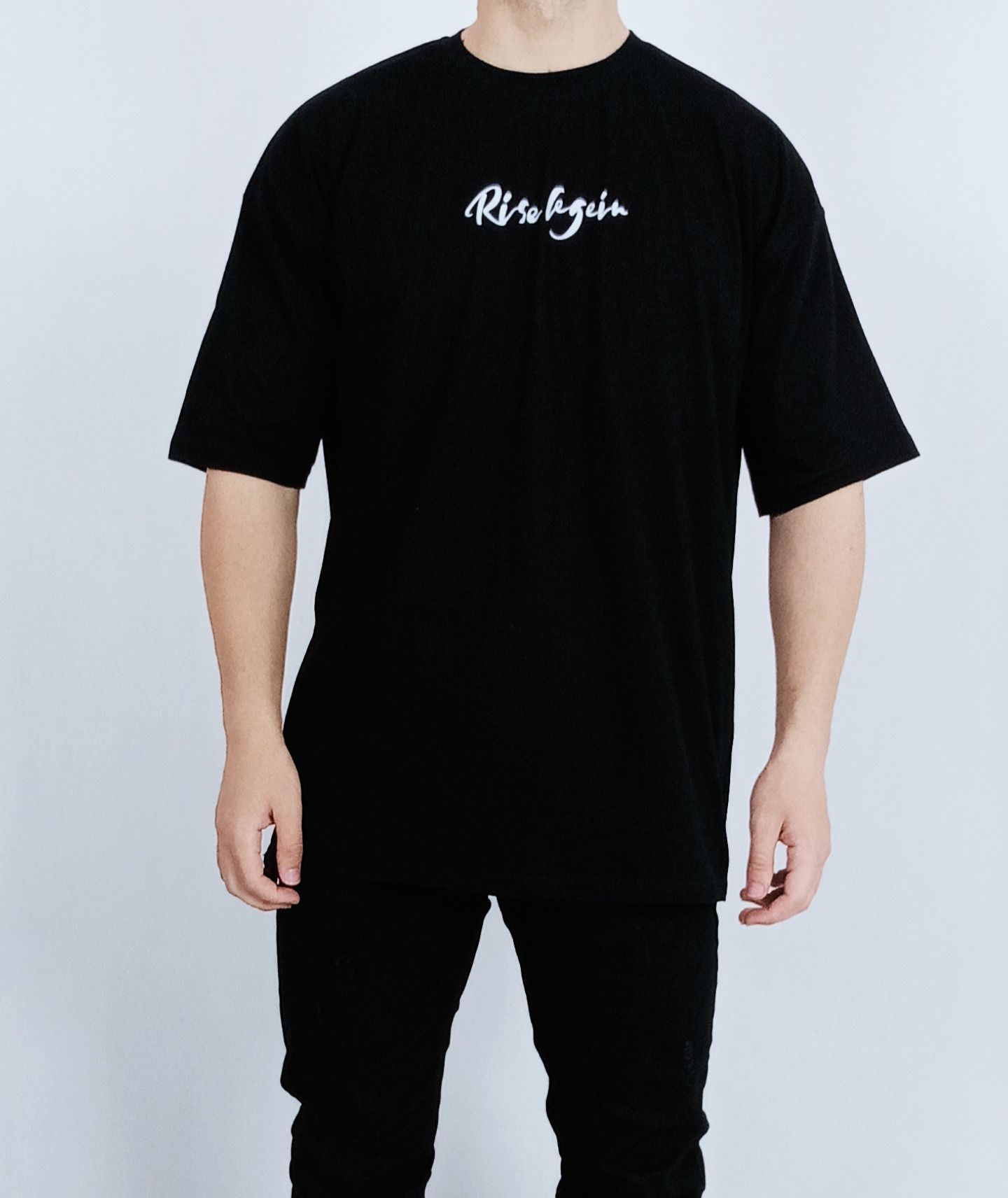 تی شرت ساده آستین کوتاه مردانه قواره لش مشکی