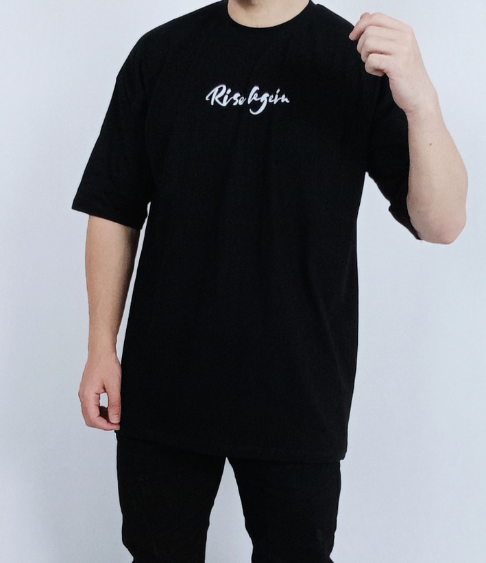 تی شرت ساده آستین کوتاه مردانه قواره لش مشکی