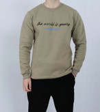 دورس آستین بلند مردانه پاییزه قهوه ای طرح چاپ NEVER GIVE UP