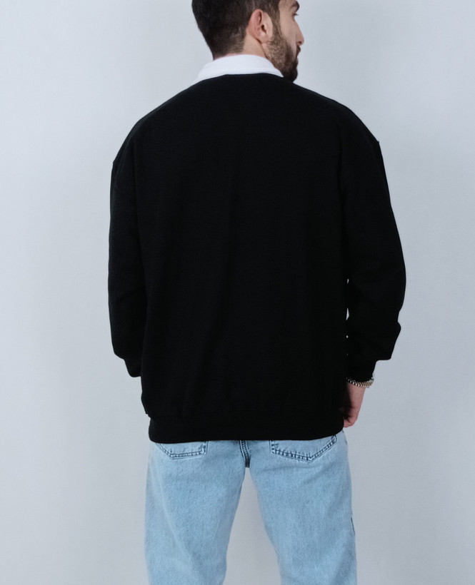 دورس آستین بلند مردانه پاییزه مشکی طرح یقه بلایزر کپی