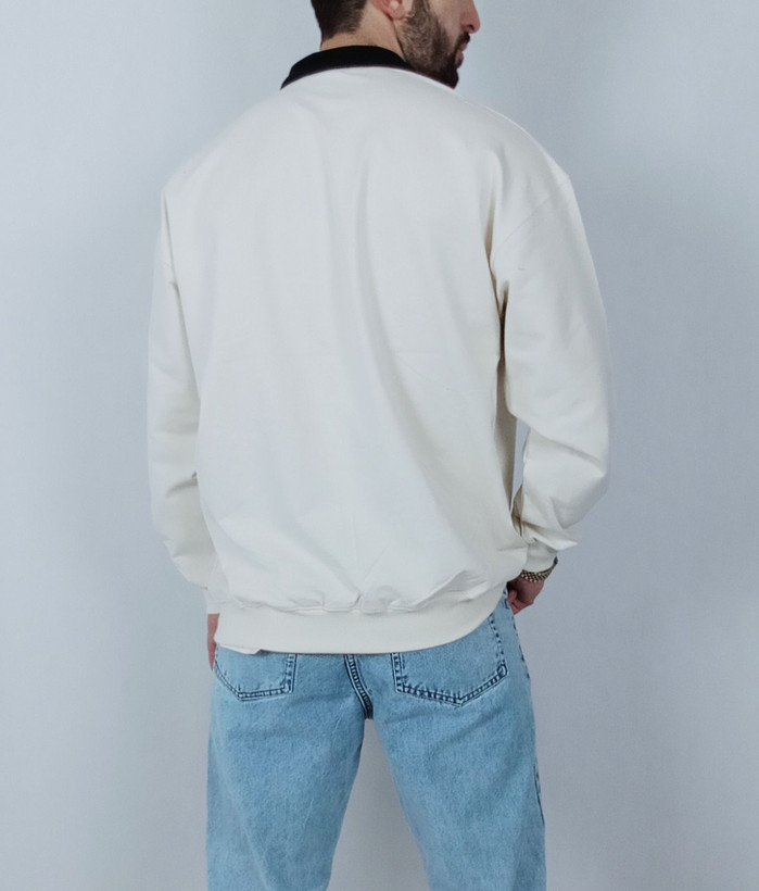 دورس آستین بلند مردانه پاییزه سفید طرح یقه بلایزر