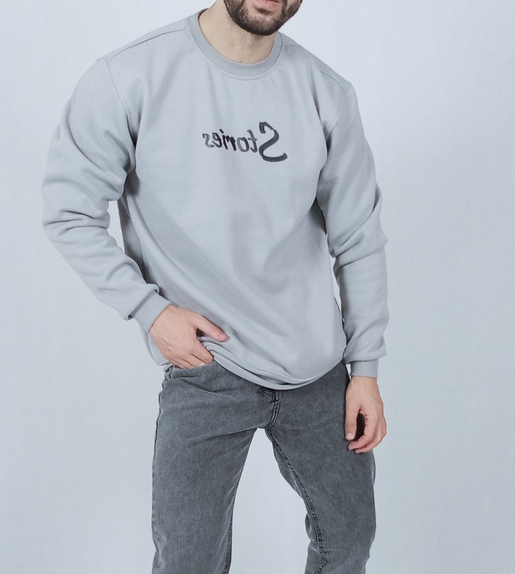 دورس آستین بلند مردانه طوسی طرح ساده