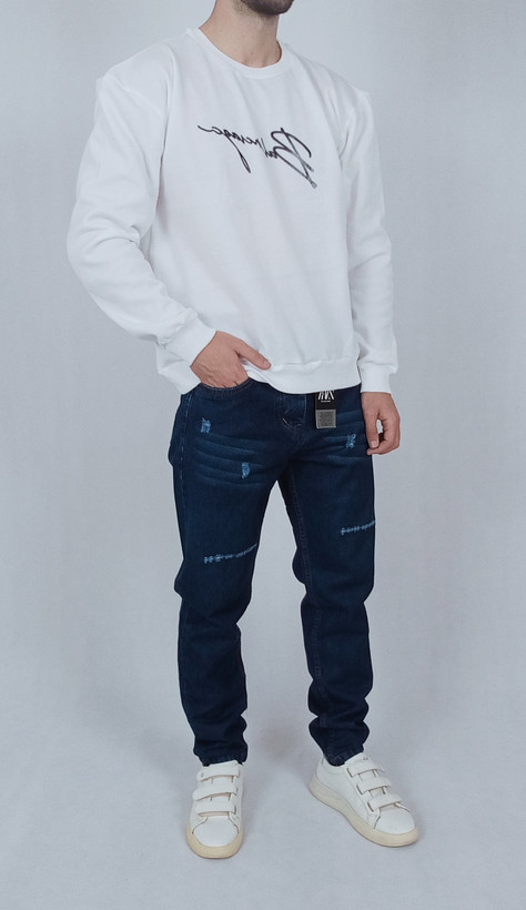 دورس آستین بلند ساده مردانه سفید طرح بالنسیاگا