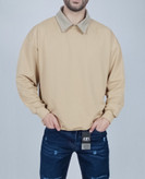 دورس آستین بلند مردانه پاییزه کرم طرح یقه بلایزر