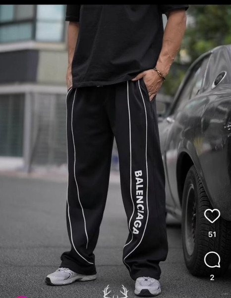 شلوار بگ مردانه پارچه ای مشکی طرح بالنسیاگا