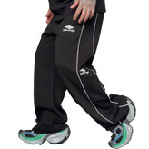 شلوار بگ مردانه پارچه ای مشکی طرح دو خط