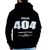 هودی مردانه سفید مشکی طرح ERROR 404