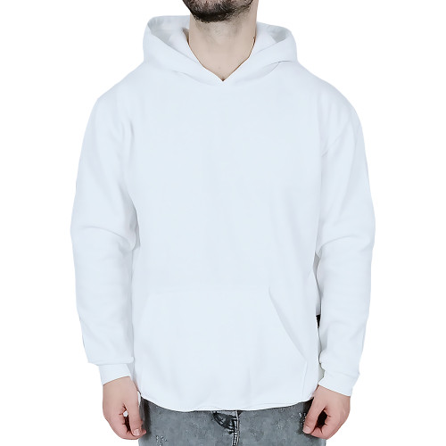 هودی آستین بلند مردانه مشکی سفید طرح ساده