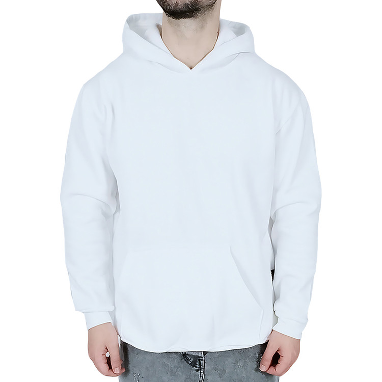 هودی آستین بلند مردانه مشکی سفید طرح ساده