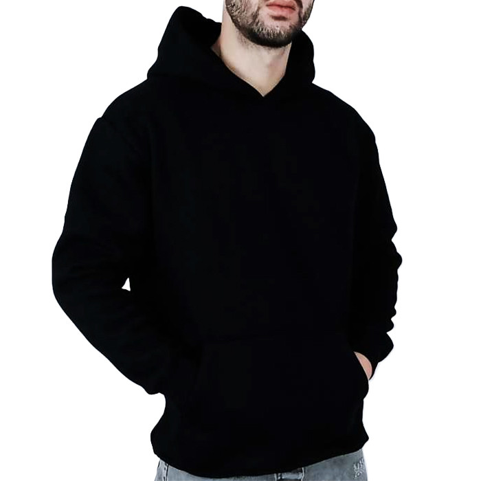 هودی آستین بلند مردانه مشکی سفید طرح ساده