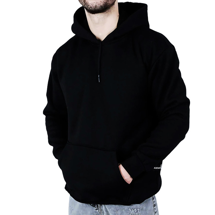 هودی آستین بلند مردانه مشکی سفید طرح ساده