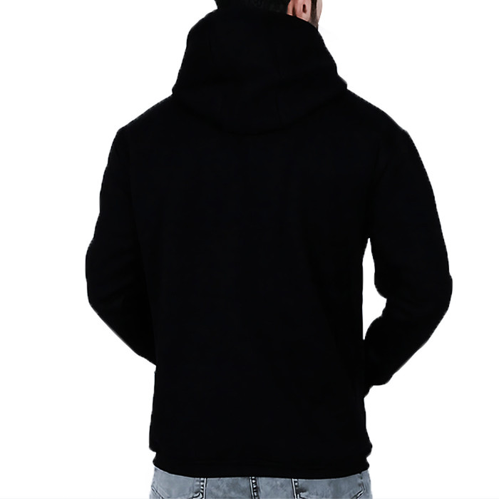 هودی آستین بلند مردانه مشکی سفید طرح ساده