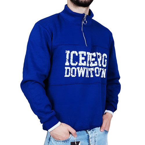 دورس  مردانه یقه نیم زیپ آبی طرح ICE | خرید از فروشگاه لباس در اردبیل