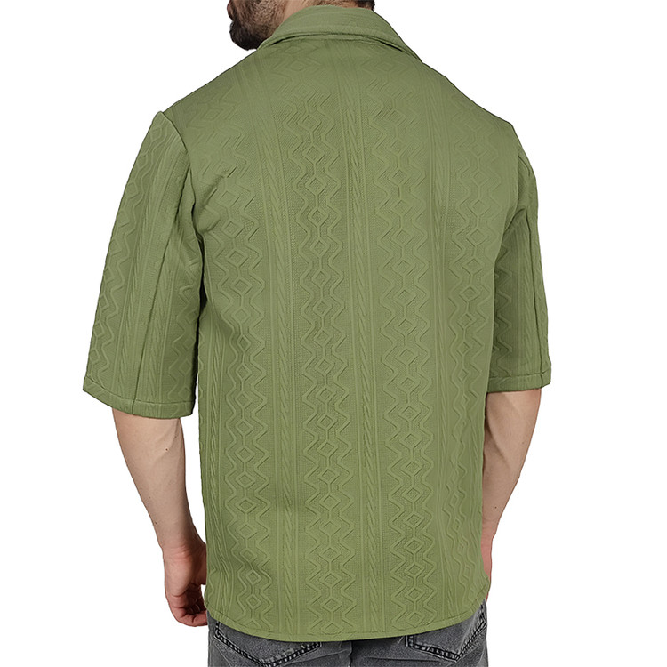 خرید پیراهن آستین کوتاه مردانه سبز طرح باکسی