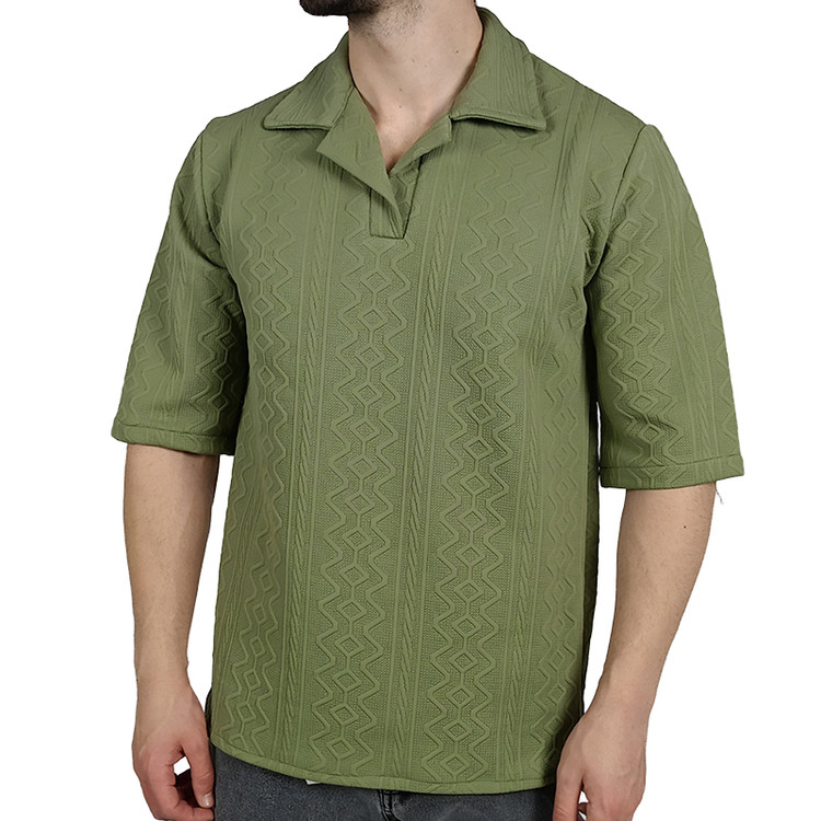 عکس تیشرت آستین کوتاه مردانه سبز طرح باکسی