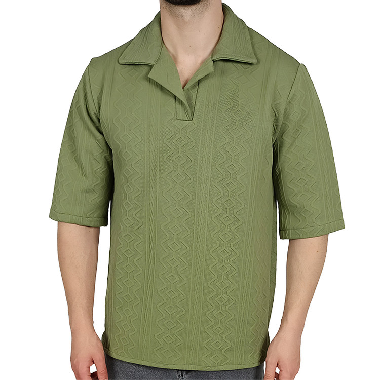 قیمت تیشرت آستین کوتاه مردانه سبز طرح باکسی | 490 هزار تومان