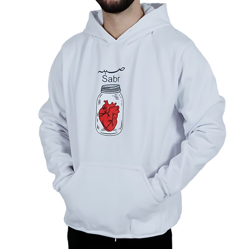 خریدهودی کلاهدار مردانه سفید طرح صبر