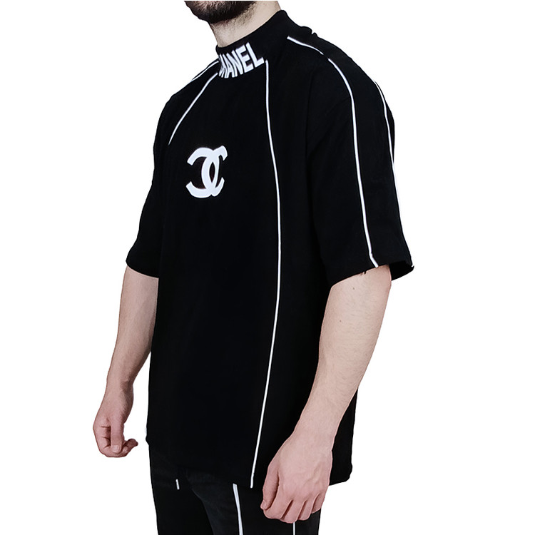 مشخصات تیشرت آستین کوتاه مردانه مشکی طرح شب نما