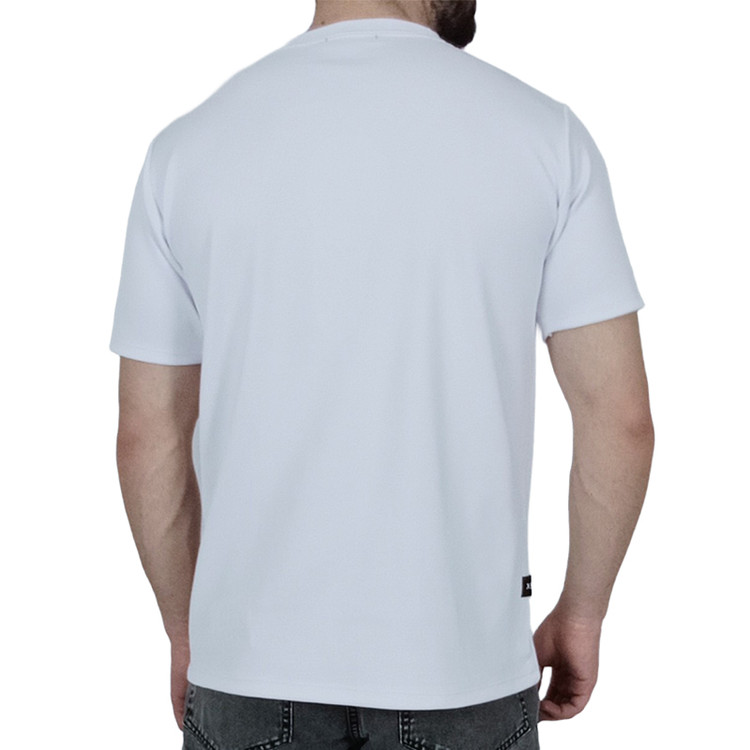 مشخصات تیشرت آستین کوتاه ساده مردانه سفید طرح بیسکویتی