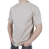 خرید تیشرت آستین کوتاه ساده مردانه کرم طرح بیسکویتی