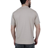 تیشرت آستین کوتاه ساده مردانه کرم طرح بیسکویتی