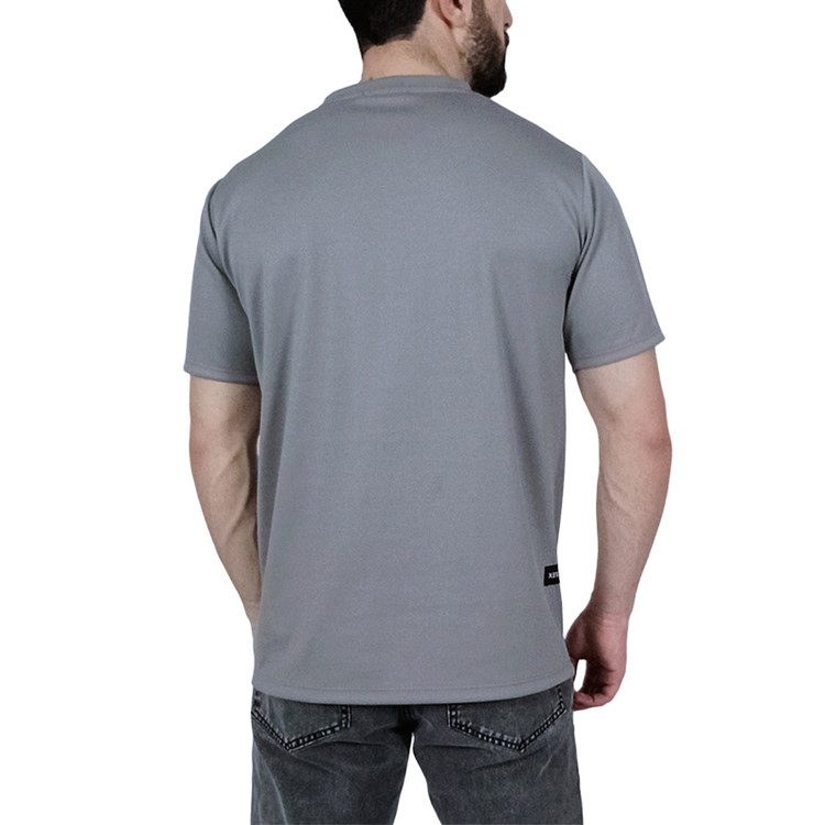 قیمت تیشرت آستین کوتاه ساده طوسی تیره طرح بیسکویتی