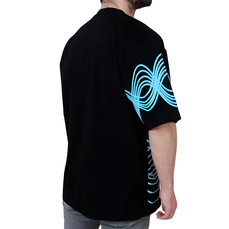 تیشرت آستین کوتاه مردانه مشکی طرح مرغابی در خلخال