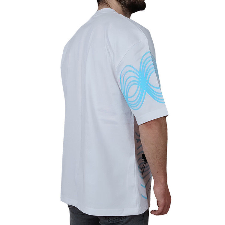 تیشرت آستین کوتاه مردانه سفید طرح مرغابی