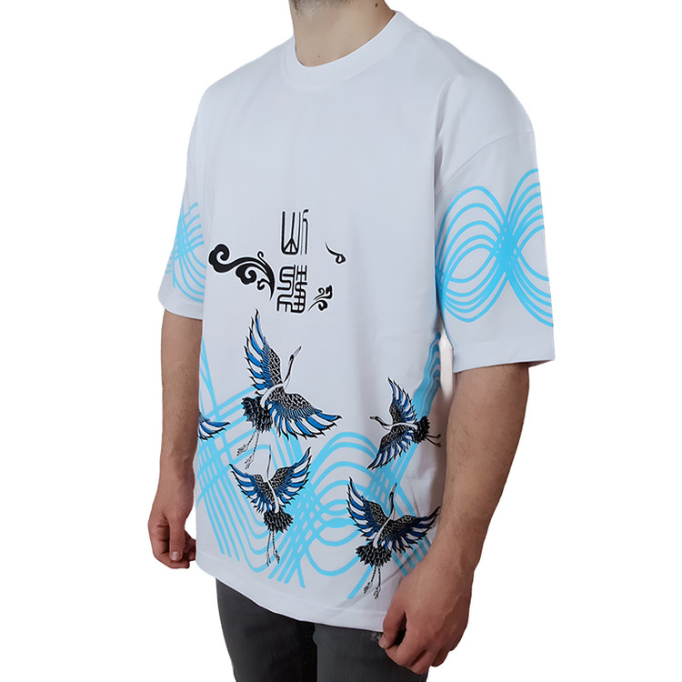 خرید بهترین تیشرت آستین کوتاه مردانه سفید طرح مرغابی | زیر قیمت بازار